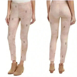 NEW Free People Camille Embellished Vegan Suede Pants Ballet Neutral Bodycon